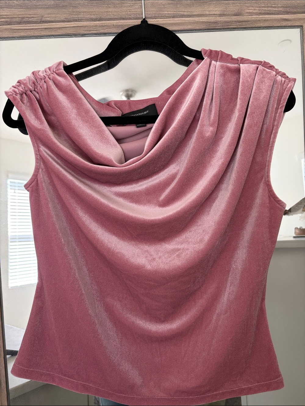 Banana Republic Pink Velvet Cowl Neck Tank
